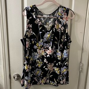Plus Size Calvin Klein floral sleeveless top